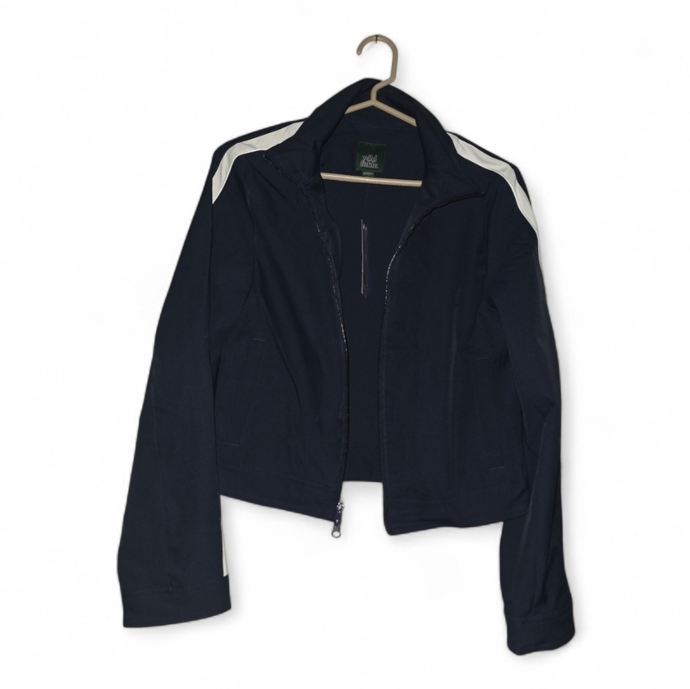 Women's Wild Fable Dark Blue Bomber Jacket with Light Stripes, XS, NWT!!